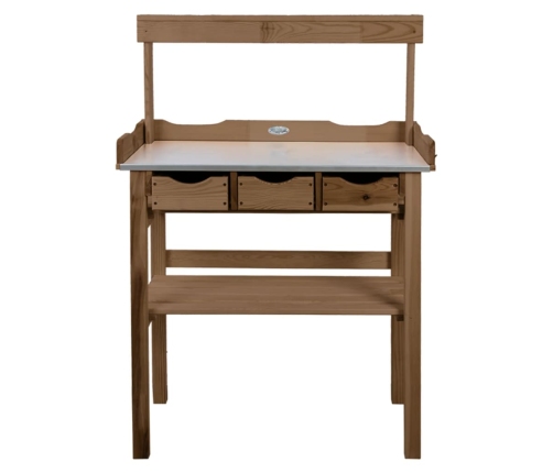 Esschert Design galds augu stādīšanai ar atvilktnēm, brūns