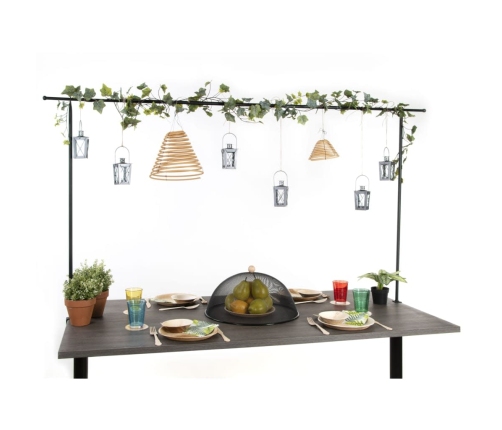 Esschert Design dekoratīvs galda stienis ar skavu, melns