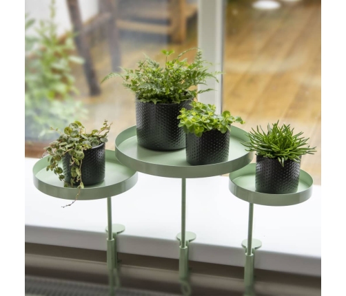 Esschert Design augu paplāte ar skavu, apaļa, zaļa, S