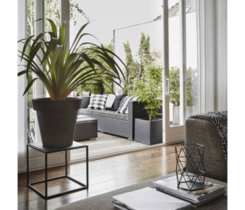 Capi puķu kaste Urban Smooth, kvadrāta forma, 40x40x40 cm, melna