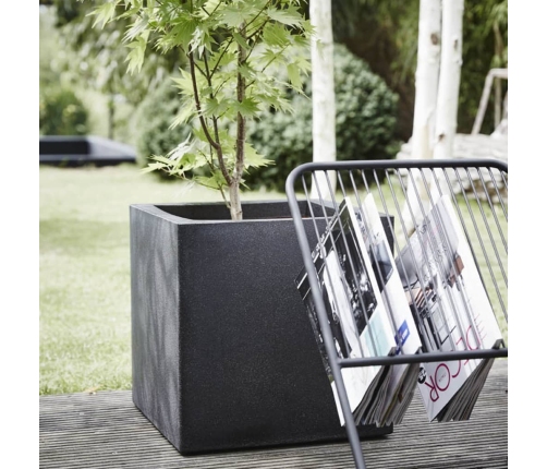 Capi puķu kaste Urban Smooth, kvadrāta forma, 40x40x40 cm, melna