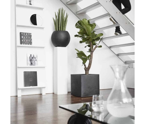 Capi puķu kaste Urban Smooth, kvadrāta forma, 40x40x40 cm, melna