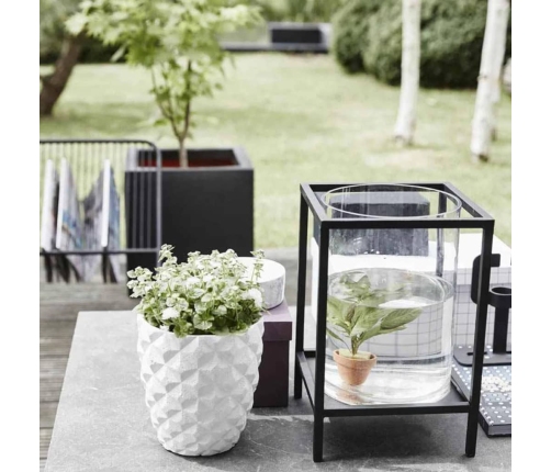 Capi puķu kaste Urban Smooth, kvadrāta forma, 40x40x40 cm, melna