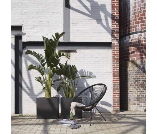 Capi puķu kaste Urban Smooth, kvadrāta forma, 40x40x40 cm, melna