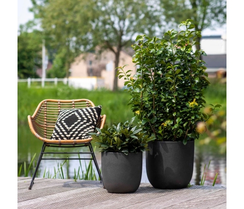 Capi olveida puķu kaste Urban Smooth, 35x34 cm, melna, KBL932