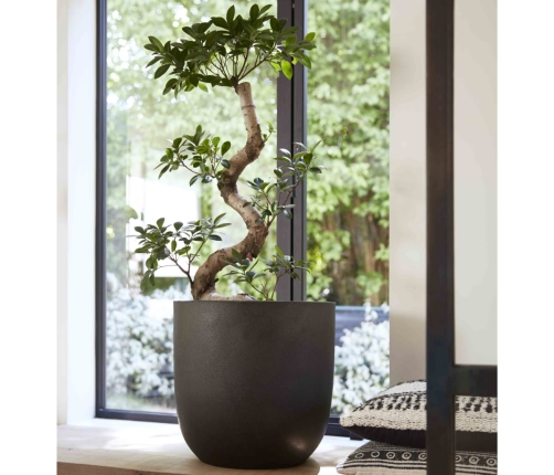 Capi olveida puķu kaste Urban Smooth, 35x34 cm, melna, KBL932