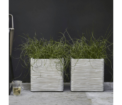 Capi kvadrātveida puķu kaste Nature Rib, 30x30 cm, ziloņkaula, KOFI902