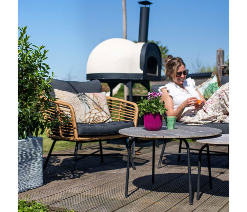 Capi kvadrātveida puķu kaste Nature Rib, 30x30 cm, ziloņkaula, KOFI902