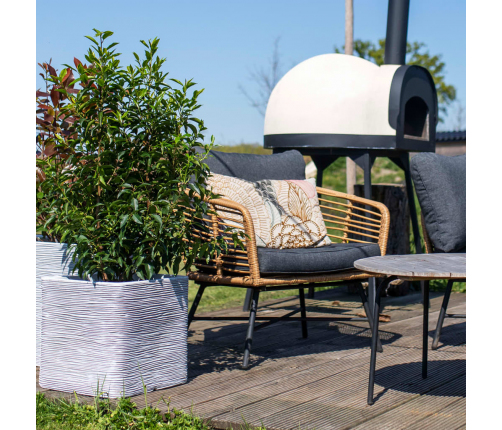 Capi kvadrātveida puķu kaste Nature Rib, 30x30 cm, ziloņkaula, KOFI902