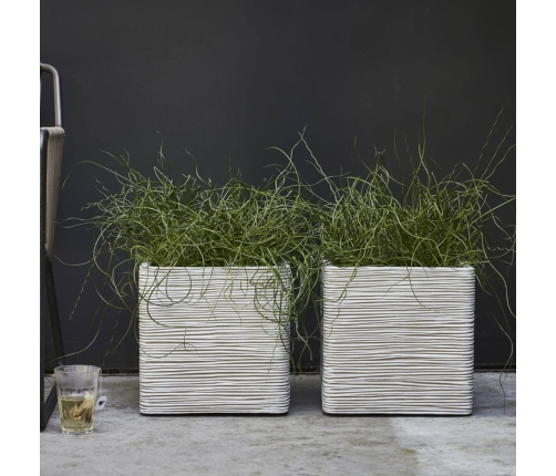 Capi puķu kaste Nature Rib, kvadrāta, 40x40 cm, ziloņkaula, KOFI903