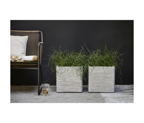 Capi puķu kaste Nature Rib, kvadrāta, 40x40 cm, ziloņkaula, KOFI903