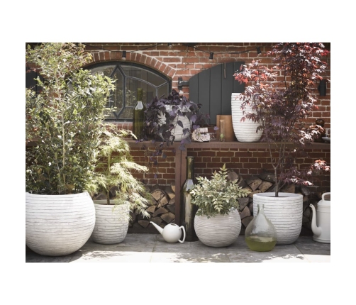 Capi vāze Nature Rib, apaļa forma, 40x32 cm, ziloņkaula, KOFI270