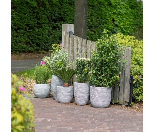 Capi vāze Nature Rib, apaļa forma, 40x32 cm, ziloņkaula, KOFI270