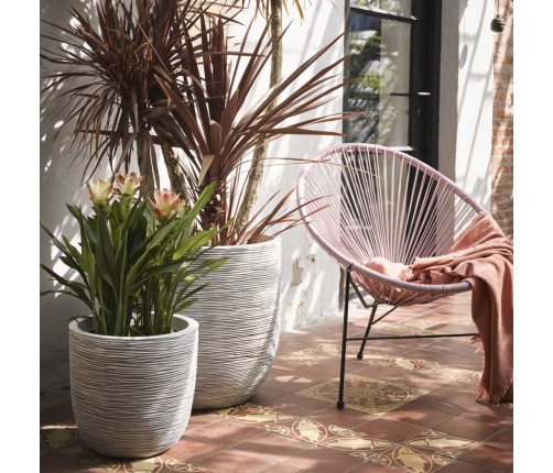 Capi olveida puķu kaste Nature Rib, 35x34cm, ziloņkaula krāsā, KOFI932