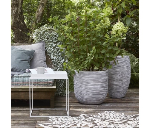 Capi olveida puķu kaste Nature Rib, 43x41cm, ziloņkaula krāsa, KOFI933