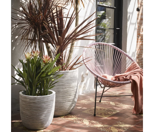 Capi olveida puķu kaste Nature Rib, 54x52cm, ziloņkaula krāsa, KOFI935