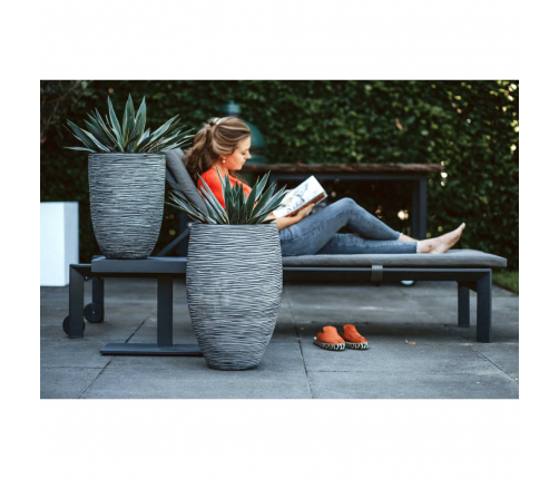 Capi vāze Nature Rib, cilindriska forma, 36x47 cm, pelēka, KOFZ782