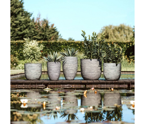 Capi vāze Nature Rib, cilindriska forma, 36x47 cm, pelēka, KOFZ782