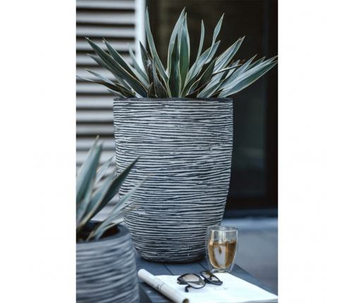 Capi vāze Nature Rib, cilindriska forma, 36x47 cm, pelēka, KOFZ782