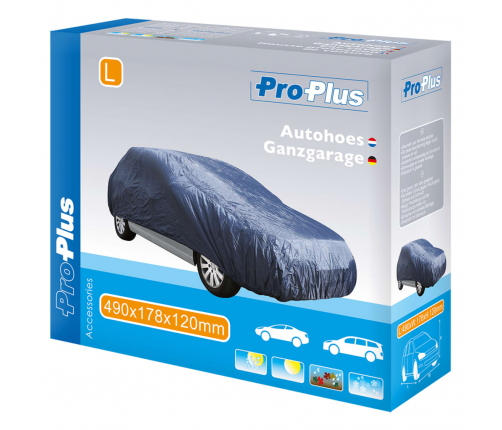 ProPlus mašīnas pārsegs, L izmērs, 490x178x120 cm, tumši zils