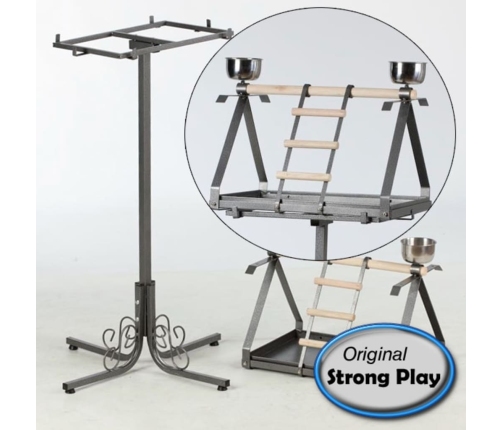 Strong Papagaiļu Rotaļu Laukums Livia De Luxe, Pelēks, 57X52X134 Cm