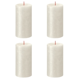 Bolsius Cilindriskas Sveces Shimmer, 4 Gab., 130X68 Mm, Ziloņkaula