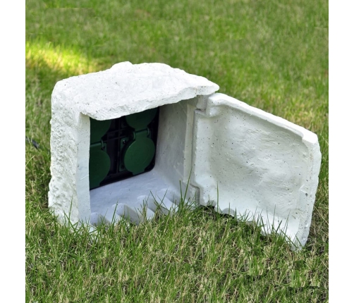 vidaXL dārza strāvas sadalītājs, 4 kontakti, ūdensdrošs, polirezīns