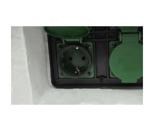 vidaXL dārza strāvas sadalītājs, 4 kontakti, ūdensdrošs, polirezīns