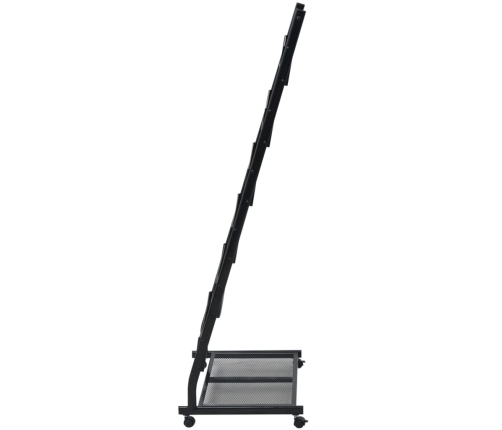 vidaXL žurnālu plaukts, 47,5x43x133 cm, melns, A4