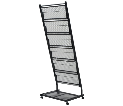 vidaXL žurnālu plaukts, 47,5x43x133 cm, melns, A4