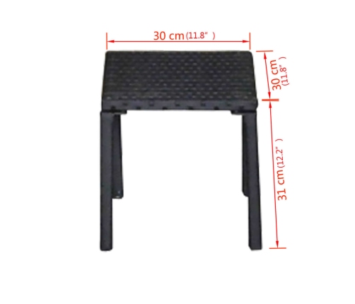 vidaXL sauļošanās zviļņi ar galdiņu, melna PE rotangpalma