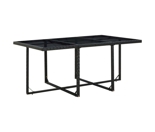 vidaXL 11-daļīgs dārza mēbeļu komplekts ar matračiem, PE pinums, melns