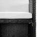 vidaXL 11-daļīgs dārza mēbeļu komplekts ar matračiem, PE pinums, melns
