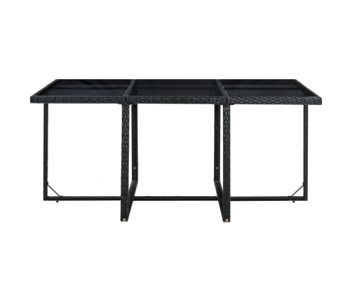 vidaXL 11-daļīgs dārza mēbeļu komplekts ar matračiem, PE pinums, melns