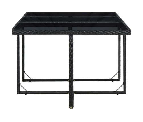 vidaXL 11-daļīgs dārza mēbeļu komplekts ar matračiem, PE pinums, melns