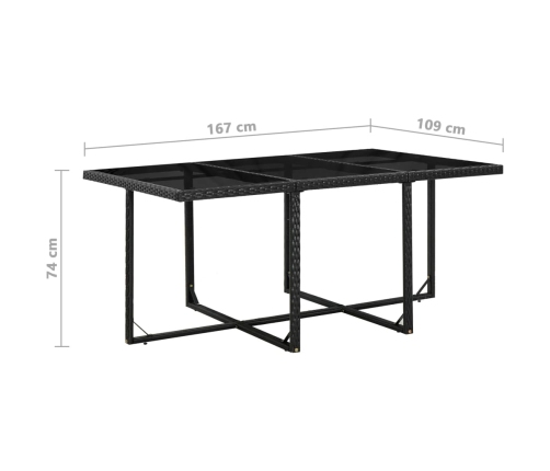 vidaXL 11-daļīgs dārza mēbeļu komplekts ar matračiem, PE pinums, melns