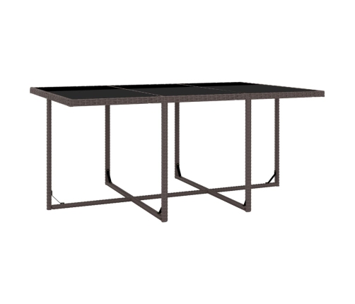 vidaXL 11-daļīgs dārza mēbeļu komplekts ar matračiem, PE pinums, brūns