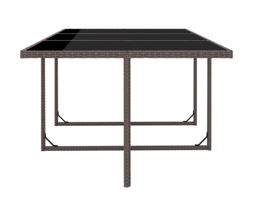 vidaXL 11-daļīgs dārza mēbeļu komplekts ar matračiem, PE pinums, brūns