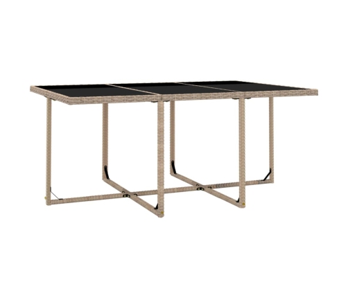 vidaXL 11-daļīgs dārza mēbeļu komplekts ar matračiem, PE pinums, bēšs