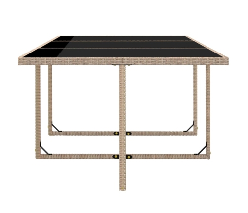 vidaXL 11-daļīgs dārza mēbeļu komplekts ar matračiem, PE pinums, bēšs