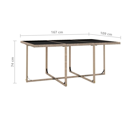 vidaXL 11-daļīgs dārza mēbeļu komplekts ar matračiem, PE pinums, bēšs