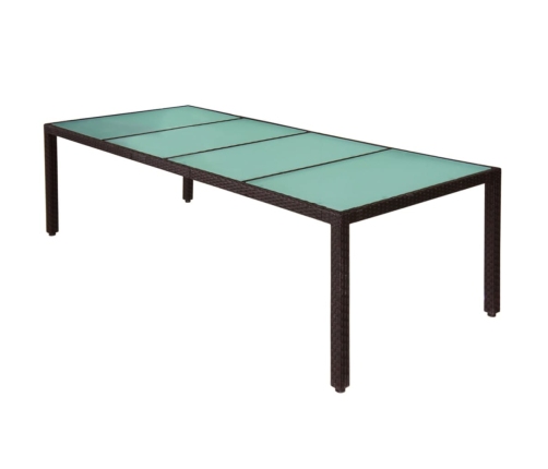 vidaXL 11-daļīgs dārza mēbeļu komplekts ar matračiem, PE pinums, brūns