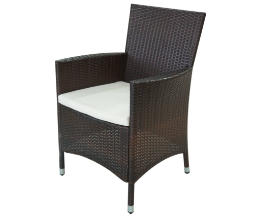 vidaXL 11-daļīgs dārza mēbeļu komplekts ar matračiem, PE pinums, brūns