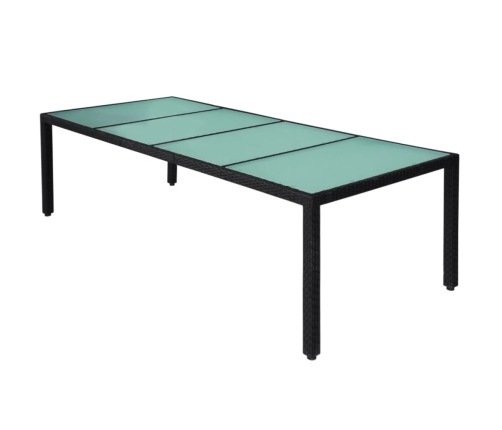 vidaXL 11-daļīgs dārza mēbeļu komplekts ar matračiem, PE pinums, melns