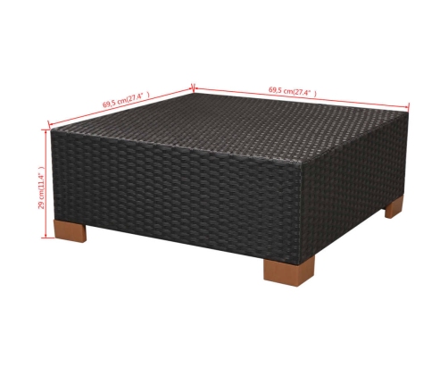 vidaXL 10-daļīgs dārza atpūtas mēbeļu komplekts ar matračiem, melns PE