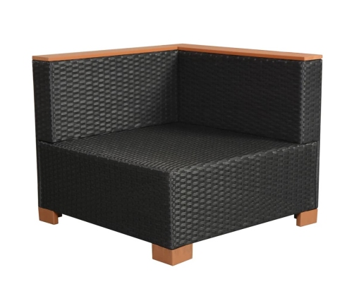 vidaXL 10-daļīgs dārza atpūtas mēbeļu komplekts ar matračiem, melns PE