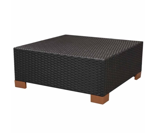 vidaXL 10-daļīgs dārza atpūtas mēbeļu komplekts ar matračiem, melns PE