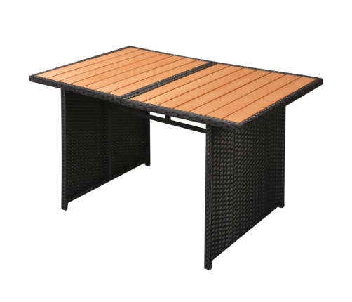 vidaXL 10-daļīgs dārza atpūtas mēbeļu komplekts ar matračiem, melns PE