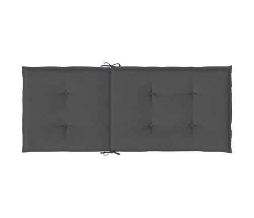 vidaXL dārza krēslu spilveni, 4 gab., pelēki, 120x50x3 cm, audums