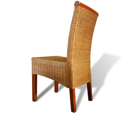 Virtuves Krēsli, 2 Gab., Brūni, Dabīga Rotangpalma Vidaxl